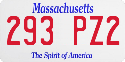 MA license plate 293PZ2