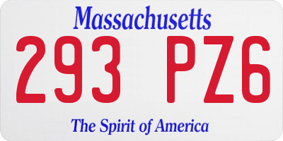 MA license plate 293PZ6