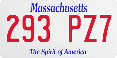 MA license plate 293PZ7