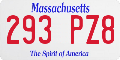 MA license plate 293PZ8