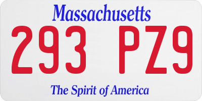 MA license plate 293PZ9