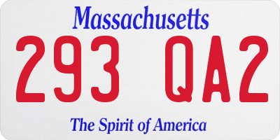 MA license plate 293QA2