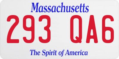 MA license plate 293QA6