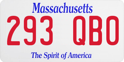 MA license plate 293QB0