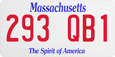 MA license plate 293QB1