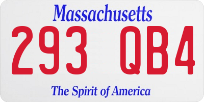 MA license plate 293QB4