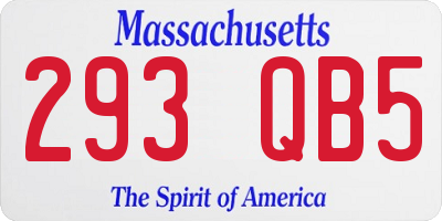 MA license plate 293QB5