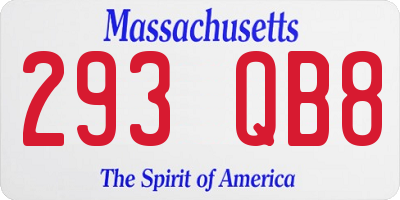 MA license plate 293QB8