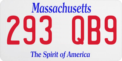 MA license plate 293QB9