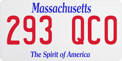 MA license plate 293QC0
