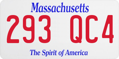 MA license plate 293QC4