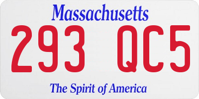 MA license plate 293QC5