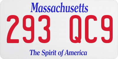 MA license plate 293QC9
