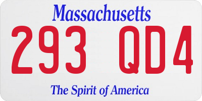 MA license plate 293QD4