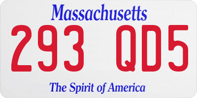 MA license plate 293QD5