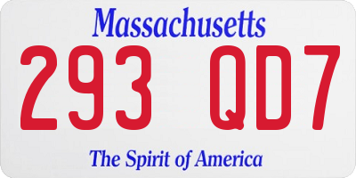 MA license plate 293QD7