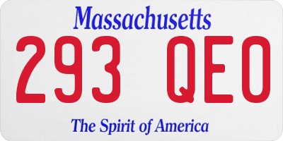 MA license plate 293QE0