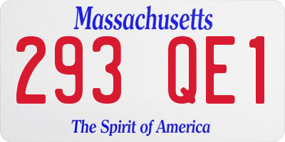 MA license plate 293QE1