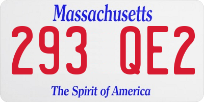 MA license plate 293QE2