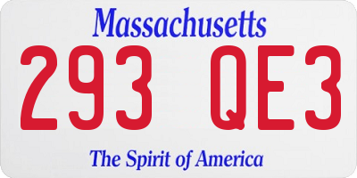 MA license plate 293QE3