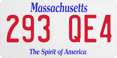 MA license plate 293QE4