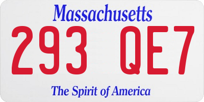 MA license plate 293QE7