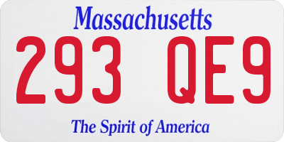 MA license plate 293QE9