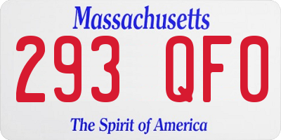 MA license plate 293QF0