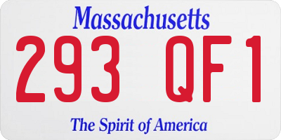MA license plate 293QF1