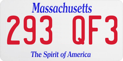 MA license plate 293QF3