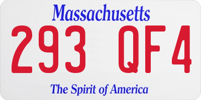 MA license plate 293QF4