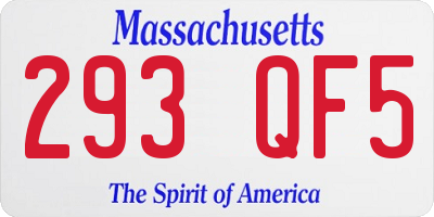 MA license plate 293QF5