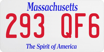 MA license plate 293QF6