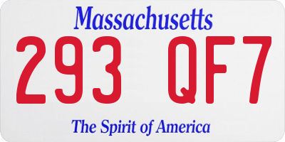 MA license plate 293QF7
