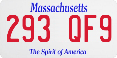 MA license plate 293QF9