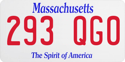 MA license plate 293QG0