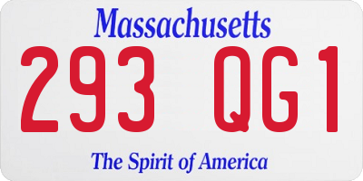 MA license plate 293QG1