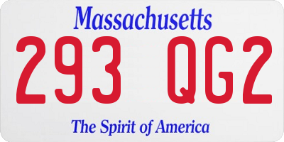 MA license plate 293QG2