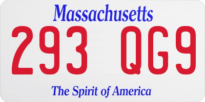 MA license plate 293QG9