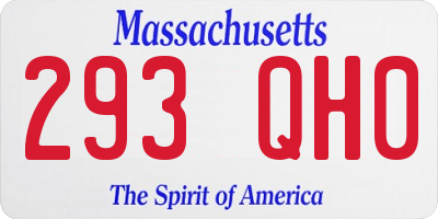 MA license plate 293QH0