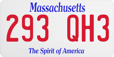 MA license plate 293QH3