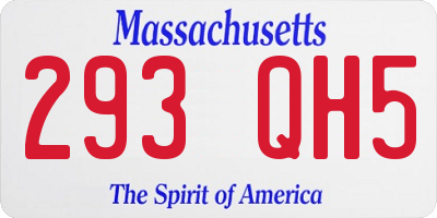 MA license plate 293QH5