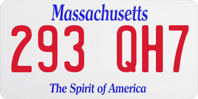 MA license plate 293QH7