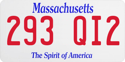 MA license plate 293QI2