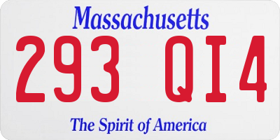 MA license plate 293QI4
