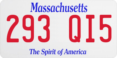 MA license plate 293QI5
