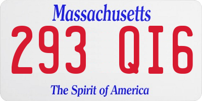 MA license plate 293QI6
