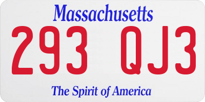 MA license plate 293QJ3