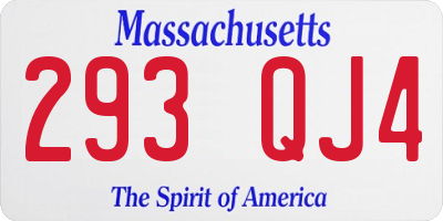 MA license plate 293QJ4