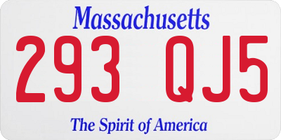 MA license plate 293QJ5